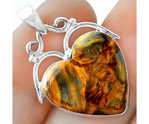 Valentine Gift Heart Natural Pietersite - Namibia Pendant SDP101464 P-1334, 18x18 mm