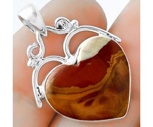 Valentine Gift Heart Natural Noreena Jasper Pendant SDP101468 P-1334, 16x17 mm