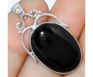 Natural Black Onyx - Brazil Pendant SDP101481 P-1334, 17x23 mm