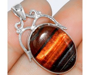 Natural Red Tiger Eye Pendant SDP101484 P-1334, 16x22 mm