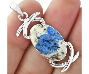 Natural K2 Blue - Azurite In Quartz Pendant SDP101627 P-1428, 13x21 mm