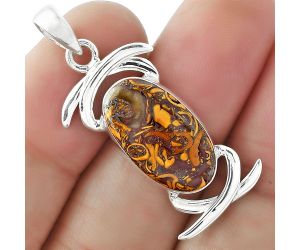 Natural Coquina Fossil Jasper - India Pendant SDP101628 P-1428, 11x19 mm