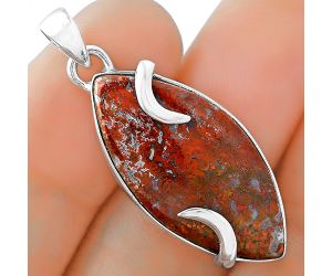 Natural Red Moss Agate Pendant SDP101649 P-1560, 14x19 mm