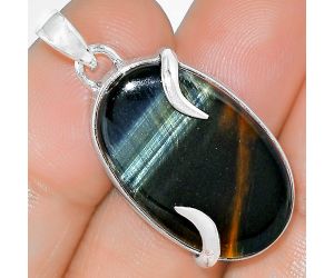 Natural Blue Tiger Eye Pendant SDP101661 P-1560, 16x25 mm