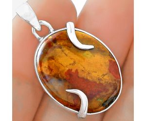 Natural Red Moss Agate Pendant SDP101668 P-1560, 18x22 mm