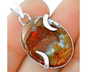 Natural Red Moss Agate Pendant SDP101675 P-1560, 17x23 mm