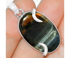 Natural Blue Tiger Eye Pendant SDP101682 P-1560, 17x26 mm