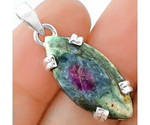 Natural Ruby In Fuchsite Pendant SDP101704 P-1332, 12x26 mm