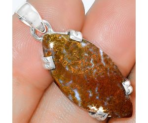 Natural Red Moss Agate Pendant SDP101712 P-1332, 14x28 mm