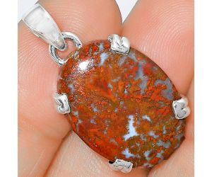 Natural Red Moss Agate Pendant SDP101731 P-1332, 17x22 mm