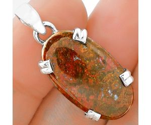 Natural Red Moss Agate Pendant SDP101740 P-1332, 14x24 mm