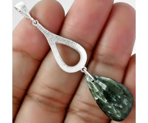 Natural Russian Seraphinite Pendant SDP101851 P-1595, 13x23 mm