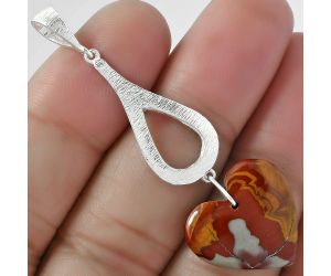 Valentine Gift Heart Natural Noreena Jasper Pendant SDP101900 P-1595, 18x19 mm