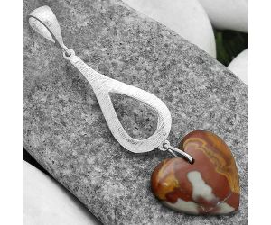 Valentine Gift Heart Natural Noreena Jasper Pendant SDP101900 P-1595, 18x19 mm