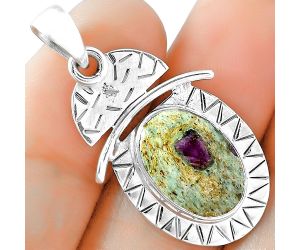 Natural Ruby In Fuchsite Pendant SDP101904 P-1191, 11x16 mm