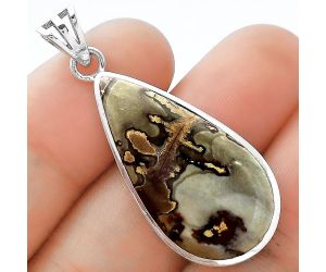 Natural Coffee Bean Jasper Pendant SDP102245 P-1002, 16x31 mm