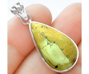 Natural Lemon Chrysocolla - Brazil Pendant SDP102267 P-1002, 14x25 mm