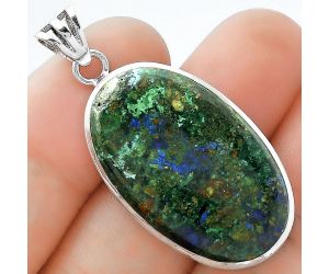 Azurite In Malachite - Morenci Mines Pendant SDP102271 P-1002, 18x30 mm