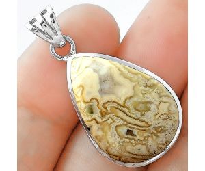 Natural Laguna Lace Agate - Mexican Pendant SDP102320 P-1002, 17x24 mm