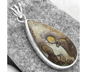 Natural Coffee Bean Jasper Pendant SDP102338 P-1002, 18x31 mm