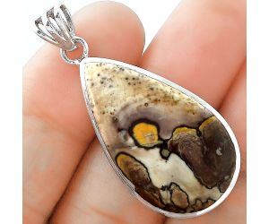 Natural Coffee Bean Jasper Pendant SDP102338 P-1002, 18x31 mm