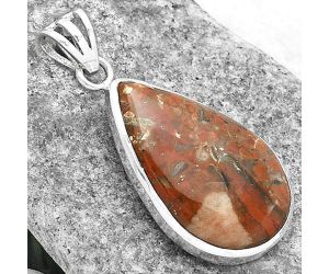 Natural Red Brecciated Jasper Pendant SDP102339 P-1002, 17x27 mm