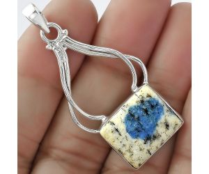 Natural K2 Blue - Azurite In Quartz Pendant SDP102981 P-1253, 14x17 mm