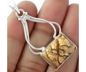 Natural Picture Jasper Pendant SDP102997 P-1253, 13x18 mm