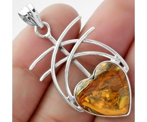 Valentine Gift Heart Natural Pietersite - Namibia Pendant SDP103028 P-1010, 16x17 mm