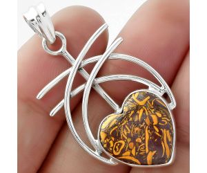 Valentine Gift Heart Coquina Fossil Jasper - India Pendant SDP103040 P-1010, 15x16 mm