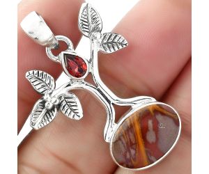 Tree of Life - Noreena Jasper & Garnet Pendant SDP103074 P-1420, 10x15 mm