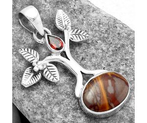 Tree of Life - Noreena Jasper & Garnet Pendant SDP103074 P-1420, 10x15 mm