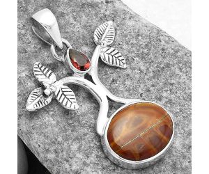 Tree of Life - Noreena Jasper & Garnet Pendant SDP103084 P-1420, 12x15 mm