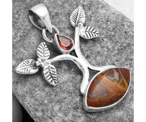 Tree of Life - Noreena Jasper & Garnet Pendant SDP103090 P-1420, 9x17 mm