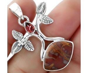 Tree of Life - Noreena Jasper & Garnet Pendant SDP103091 P-1420, 12x18 mm