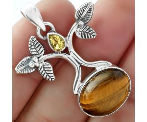 Tree of Life - Tiger Eye & Citrine Pendant SDP103094 P-1420, 12x16 mm