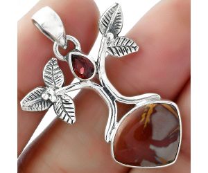 Tree of Life - Noreena Jasper & Garnet Pendant SDP103105 P-1420, 13x16 mm