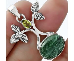 Tree of Life Green Aventurine & Peridot Pendant SDP103110 P-1420, 12x16 mm