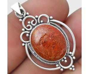 Natural Red Moss Agate Pendant SDP103293 P-1569, 14x17 mm