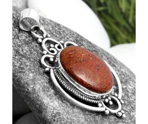 Natural Red Moss Agate Pendant SDP103293 P-1569, 14x17 mm