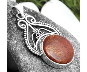 Natural Red Moss Agate Pendant SDP103598 P-1541, 18x18 mm