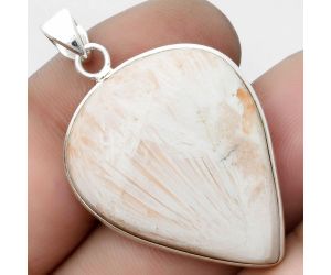 Natural Orange Scolecite - India Pendant SDP103604 P-1001, 24x30 mm