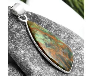 Natural Turkish Rainforest Chrysocolla Pendant SDP103630 P-1001, 14x31 mm