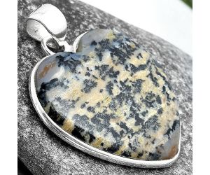 Valentine Gift Heart Russian Honey Dendrite Opal Pendant SDP103659 P-1043, 24x24 mm