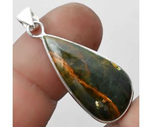 Natural Turkish Rainforest Chrysocolla Pendant SDP103772 P-1001, 14x28 mm