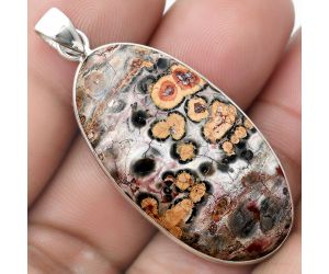 Natural Leopard Skin Jasper Pendant SDP103806 P-1001, 20x37 mm