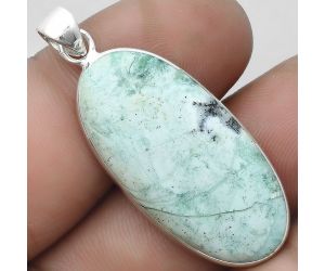 Dendritic Chrysoprase - Africa 925 Sterling Silver Pendant Jewelry SDP103824 P-1001, 16x32 mm