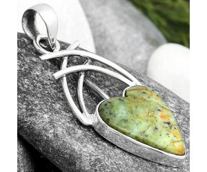 Valentine Gift Heart Natural Chrome Chalcedony Pendant SDP104261 P-1010, 18x19 mm