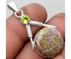 Purpurite - South Africa & Peridot Pendant SDP104362 P-1600, 17x17 mm