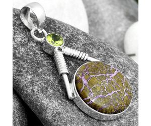 Purpurite - South Africa & Peridot Pendant SDP104362 P-1600, 17x17 mm